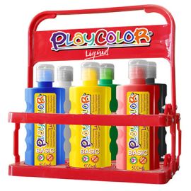 BASKET PLAYCOLOR 6 TEMPERAS X 500 ML 