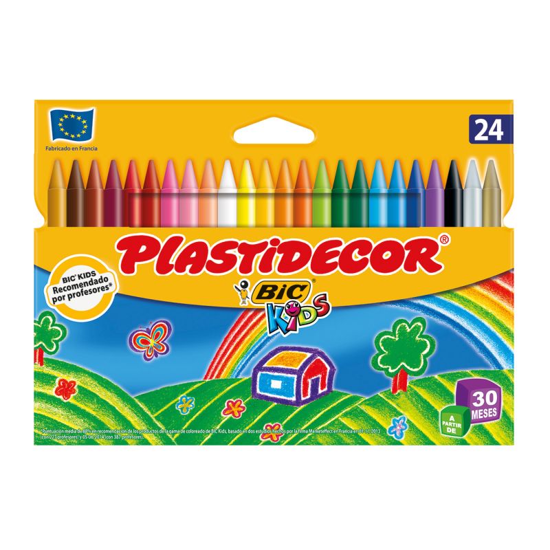 Plastidecor caja de 12 colores pastel y metalico