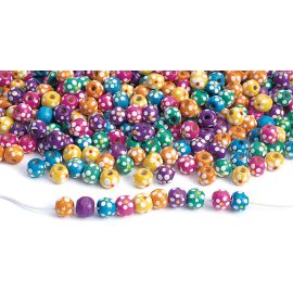 PERLAS MADERA CON FLORES- 770 UNIDADES