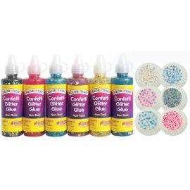 CONFETTI GLITTER GLU 118 ML  SET DE 6 UNIDADES