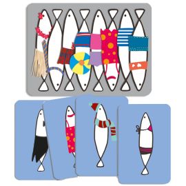 CARTAS SARDINAS  + SUJETA CARTAS DE REGALO