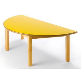 MESA SEMICIRCIRCULAR MADERA HAYA 120X60 CM  ALTURA 46 CM 