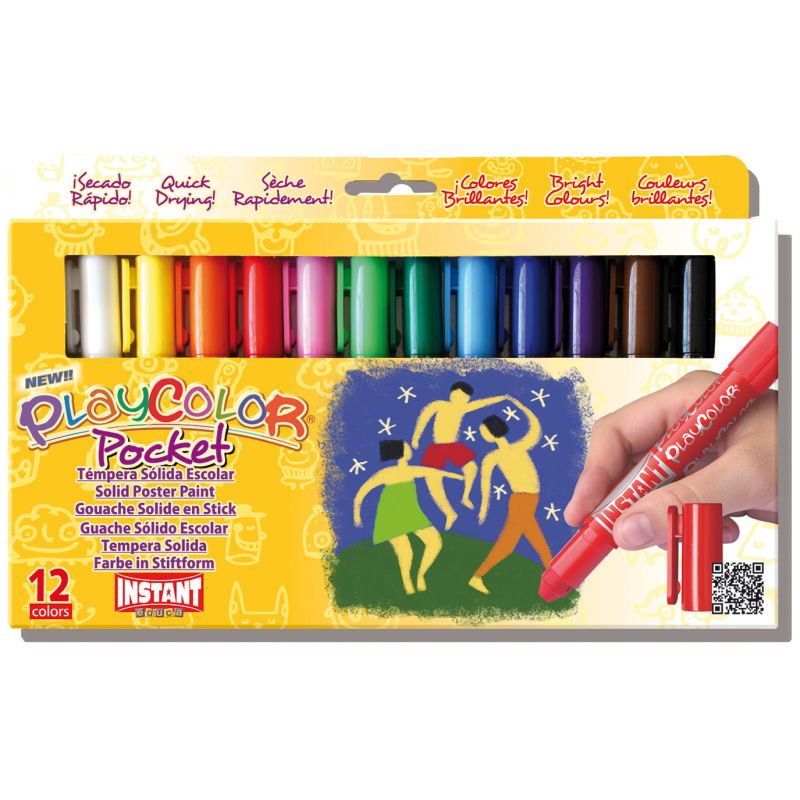 Tempera Solida Playcolor Pocket Escolar Caja 6 Barras 5 Gr Colores