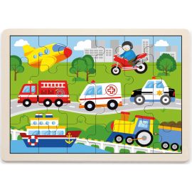 PUZZLE 24 PIEZAS TRANSPORTES