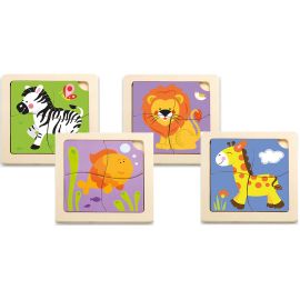 4 PUZLES ANIMALES 4 PIEZAS