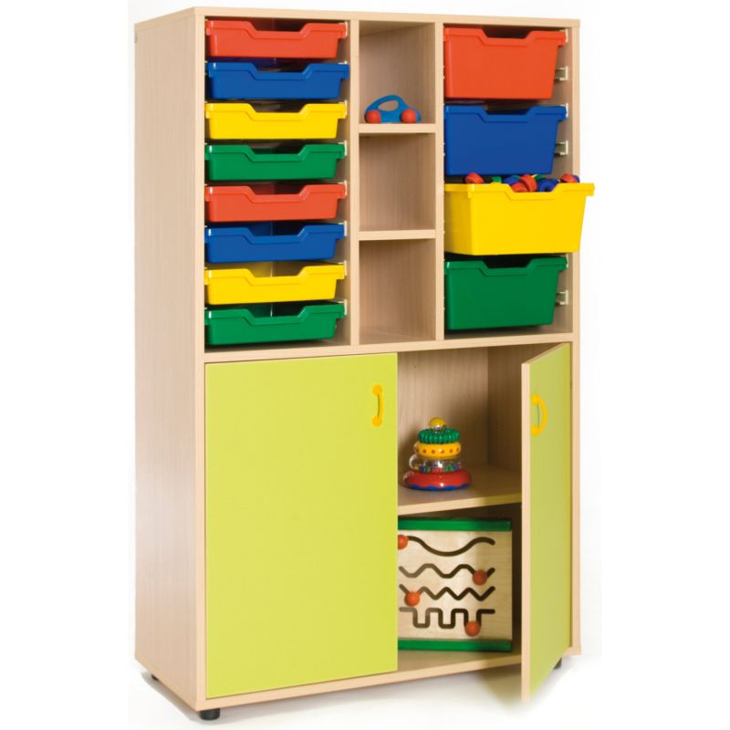 Mueble alto montessori 2 casillas y estante