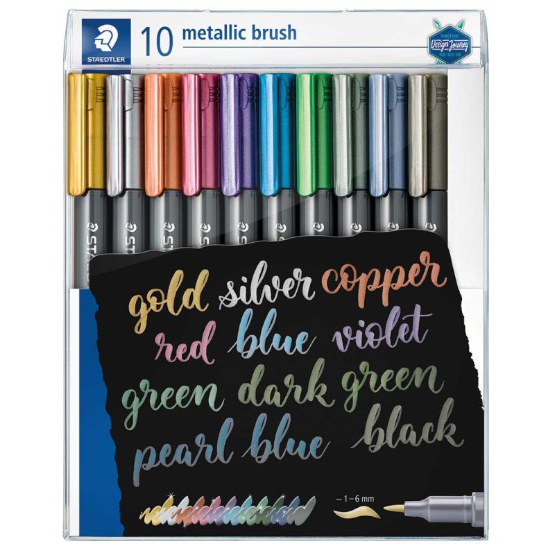 ROTULADOR METALLIC BRUSH 10 COLORES