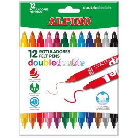 ROTULADOR DOUBLE ALPINO 12 COLORES