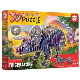 PUZLE  3D CREATURE TRICERATOPS