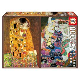 PUZLE 2X1000 PIEZAS EL BESO + LA VIRGEN, KLIMT