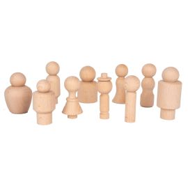 FIGURAS MADERA NATURAL - 10 UNIDADES