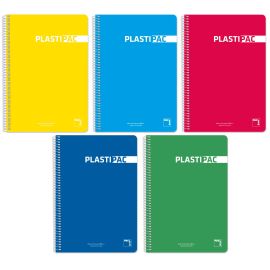 CUADERNO PLASTIPAC FOLIO TAPA PLASTICO- 5 UNIDADES