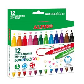 ROTULADORES ALPINO STAMPER DOBLE PUNTA - 12 COLORES