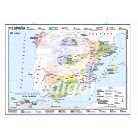 MAPA POSTER ESPAÑA FIS-POLITICO 50X70 CM