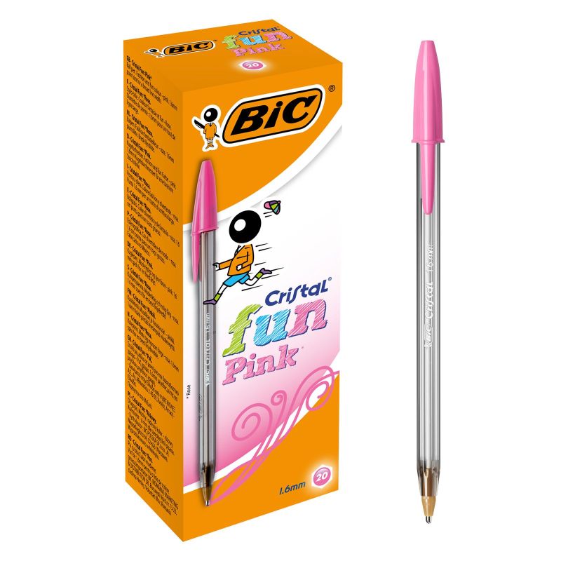 BOLIGRAFO BIC CRISTAL FUN Modelo BOLIGRAFO BIC FUN AZUL CAJA 20 UNIDADES