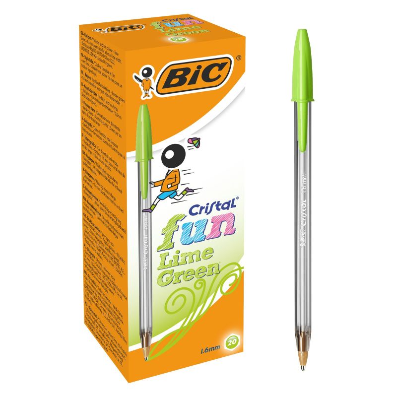 BOLIGRAFO BIC CRISTAL FUN Modelo BOLIGRAFO BIC FUN AZUL CAJA 20 UNIDADES