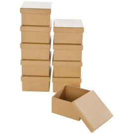 CAJAS NATURAL CUADRADA PARA DECORAR 10 UNIDADES