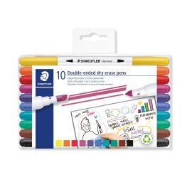 ROTULADOR LUMOCOLOR PIZARRA DOBLE PUNTA 10 COLORES