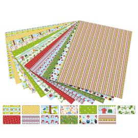 CARTULINAS 50x70 CM- MOTIVOS JARDIN - 13 HOJAS