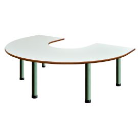 MESA U BLANCO ROTO Y PATAS VERDES