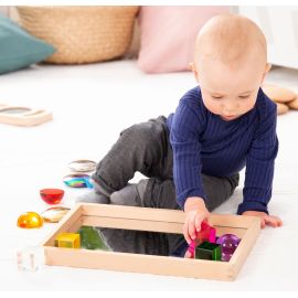 BANDEJA ESPEJO MADERA