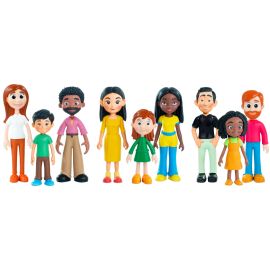 FIGURAS FAMILIA DIVERSA  - 9 PIEZAS