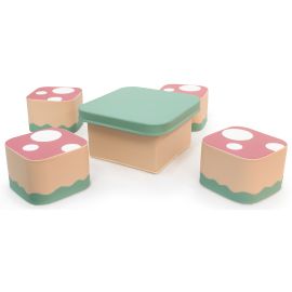 CONJUNTO SETA - MESA + 4 TABURETES