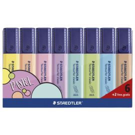 ESTUCHE FLUORESCENTE PASTEL 8 UNIDADES